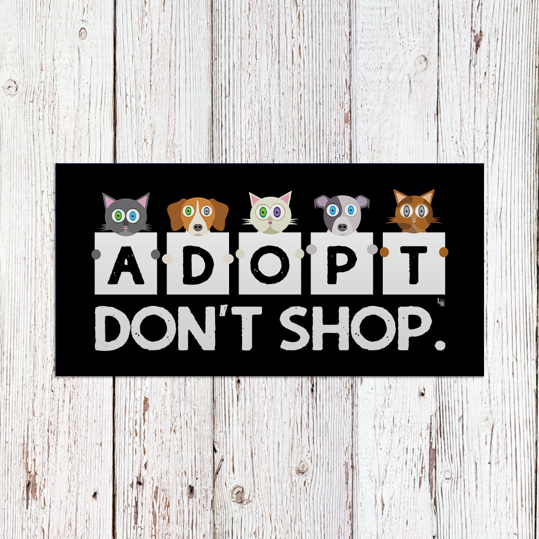 Adopt Don't Shop Bumper Sticker Virtual VegFest